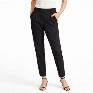 DKNY Black Pull-On Tapered Ankle Pants Elastic Waist Work Slacks
